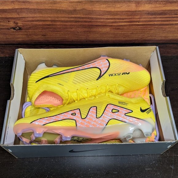 Nike Zoom Mercurial Vapor 15 Elite FG Men\'s 13 Lucent Pack Yellow Soccer Cleats main image 4